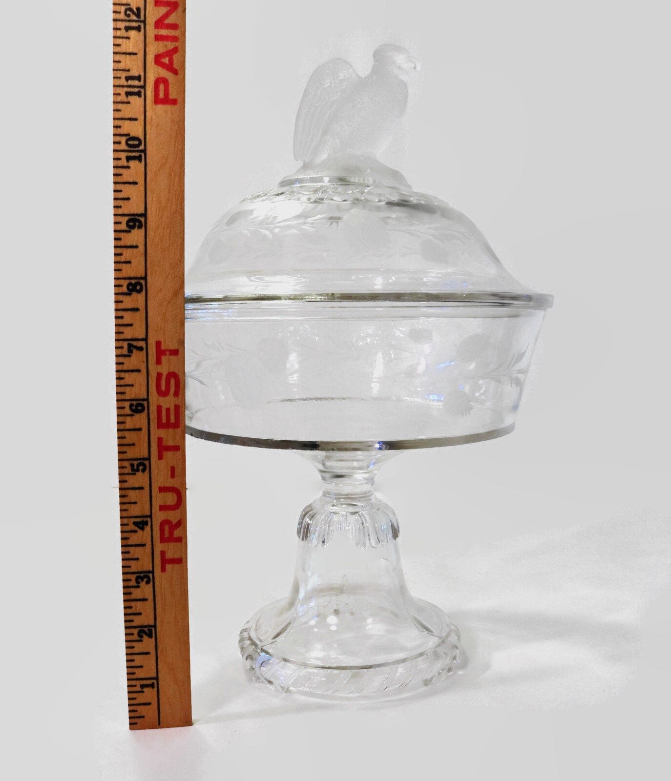 Extremely Rare 188090 Crystal Glass Co Old Abe aka. Frosted Eagle/War