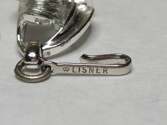 Vintage Lisner Signed Silver Tone Smooth and Text… - image 7