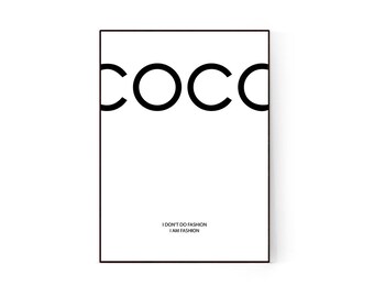 Coco Chanel Print Coco Chanel Quotes Chanel Poster Coco Etsy