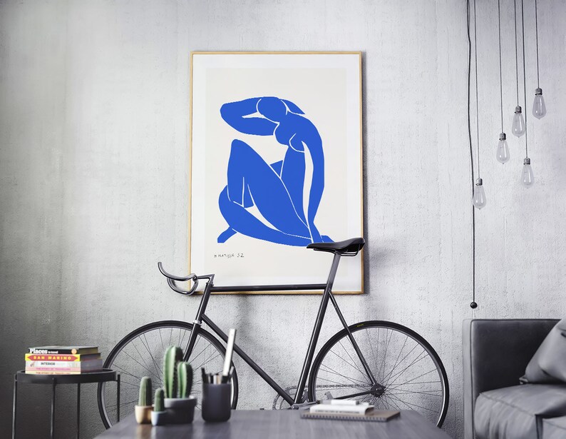 Matisse blue woman print abstract woman print matisse wall | Etsy