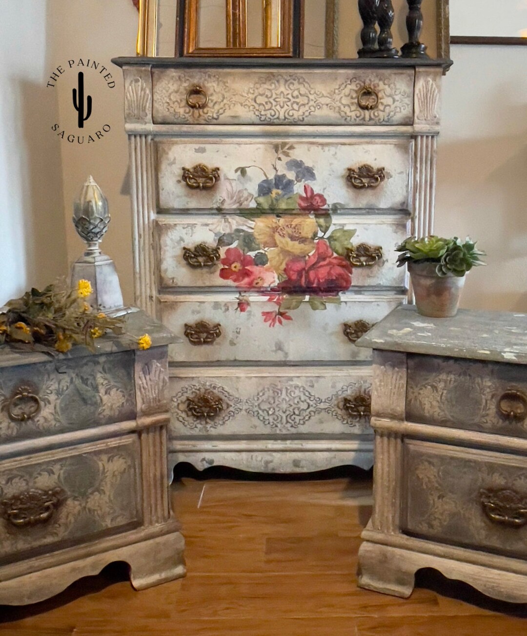 3 Piece Bedroom Set Dresser and Two Nightstands - Etsy