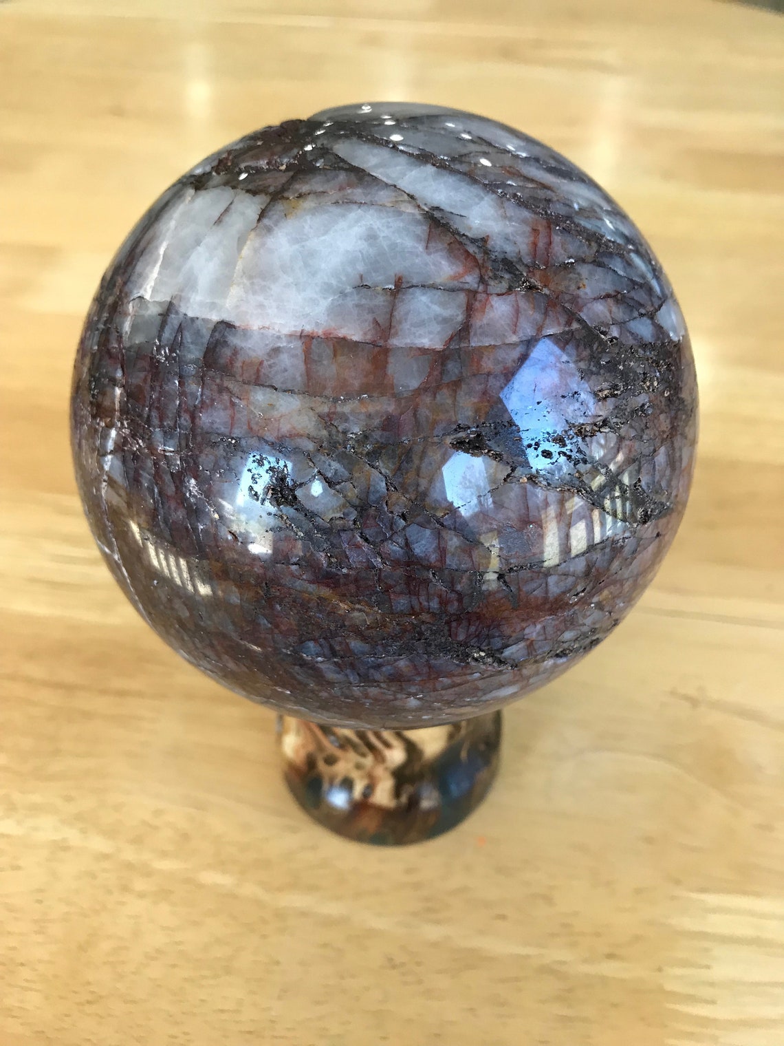 Polished fire quartz sphere Polished stone sphere Quartz Etsy