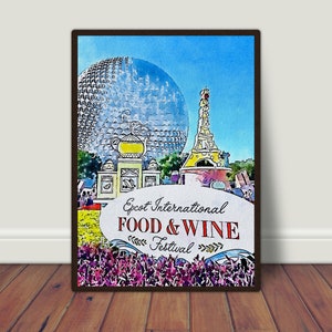 Epcot Food & Wine Watercolour Print - Digital Download for Home Printing