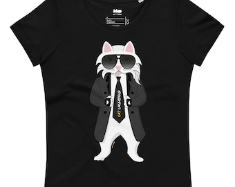 CAT LAGERFELD women's eco-friendly fitted t-shirt with front and back print