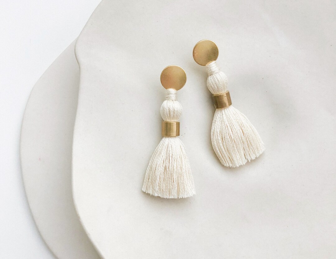 Mini Brass Tassel Earrings main image 1