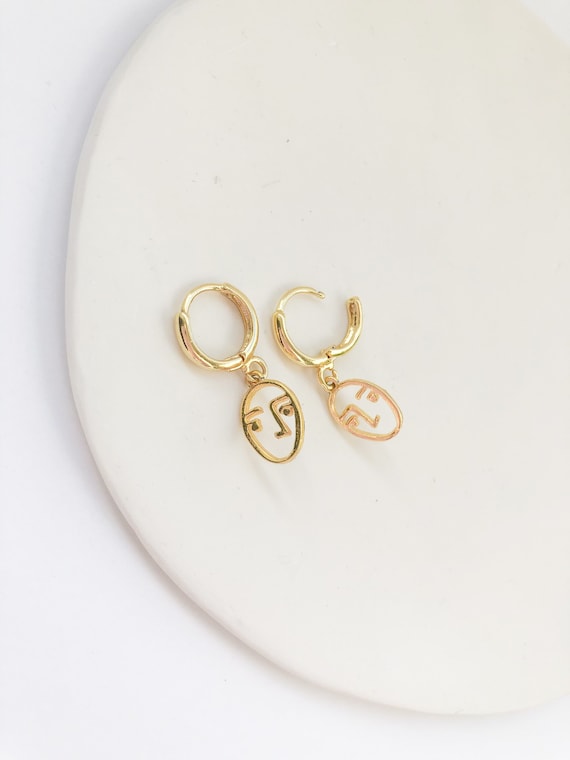 Visage Huggies Small Face Earrings Small Gift Idea Stil Works