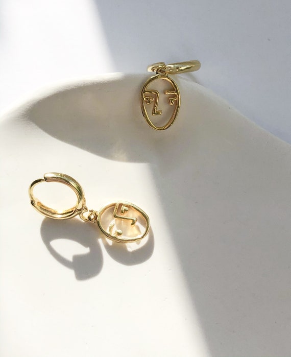 Visage Huggies Small Face Earrings Small Gift Idea Stil Works