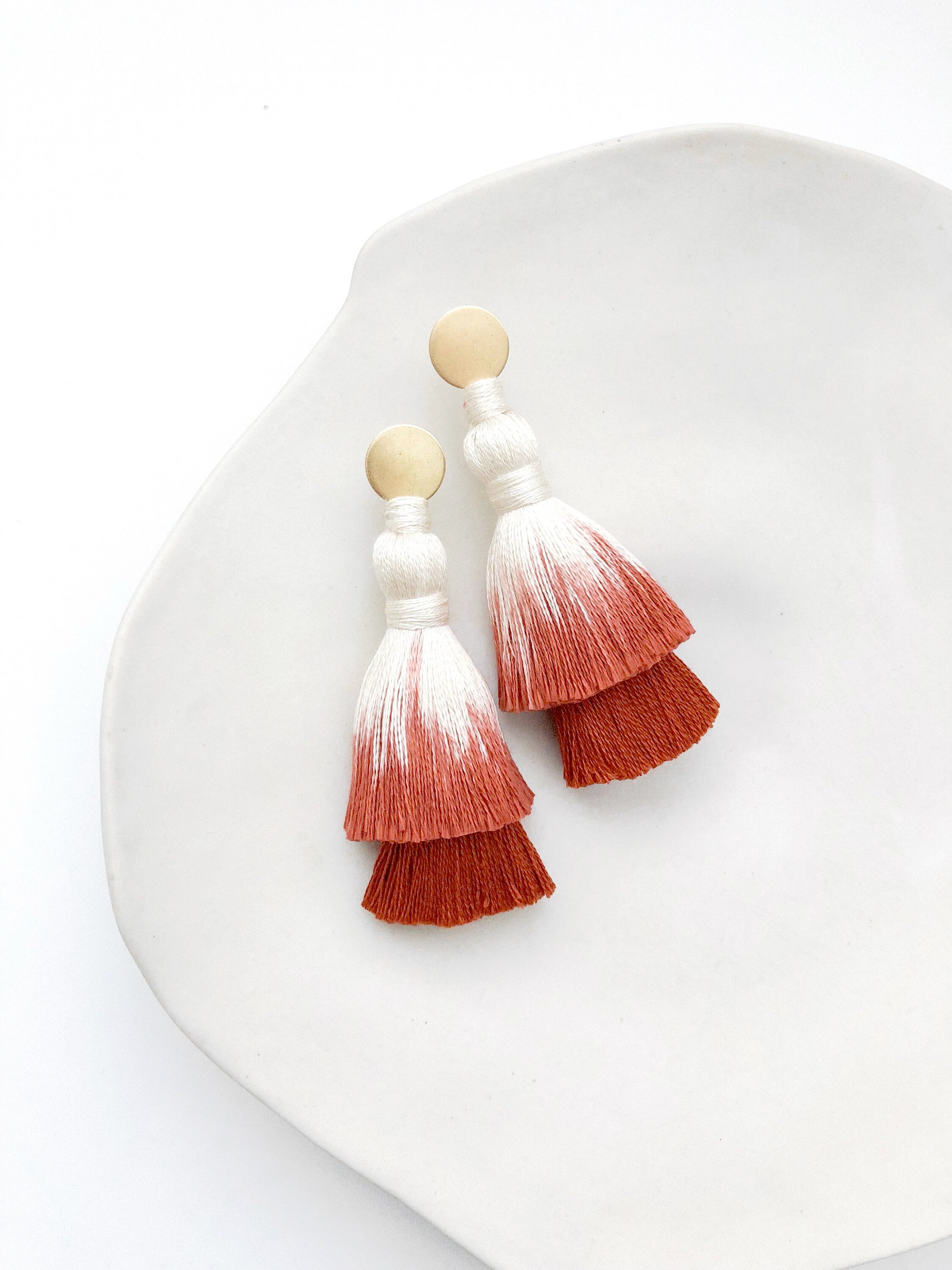 Ombre Stacks Double Stacked Tassels With Ombre Dip Bridal Etsy