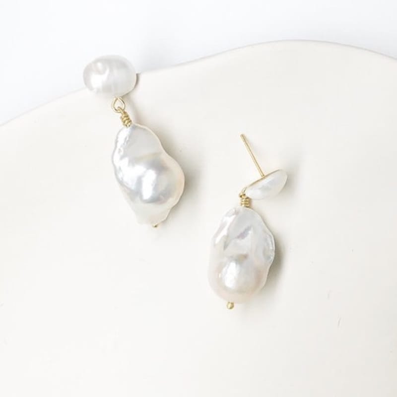 Ornamental Baroque Pearl Studs