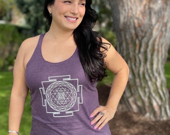 Sri Yantra Sacred Geometry Workout Yoga Spiritual Tank Top for Women
