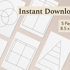 5 Pack Printable Diagrams, Diagram Paper, Teachers Worksheets, Student Worksheets, Printable Worksheet, Venn Diagrams, Punnett Square