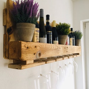 Wine rack made of pallets "Irmgard on fire" | handmade | flamed