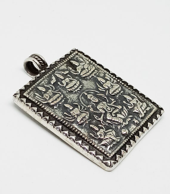 Indian Vintage Silver Pendant, Goddess Lakshmi Ant