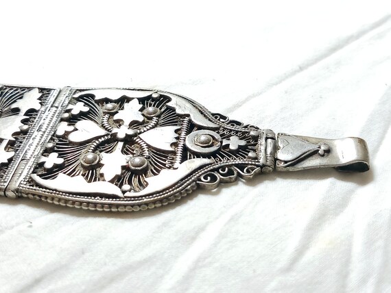 Vintage Rare Tribal Belt Buckle, Antique LARGE Sil