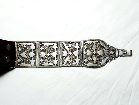 Vintage Rare Tribal Belt Buckle, LARGE Silver Buc… - image 5