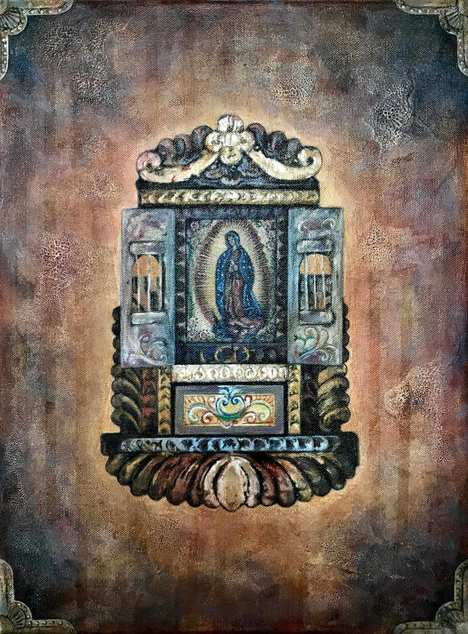 Retablo, Original Contemporary Art, Small Mixed Media Canvas, Folk Art ...