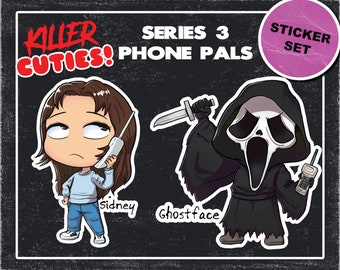 Ghostface Sidney Prescott Scream Chibi Style Set Of 2 Stickers
