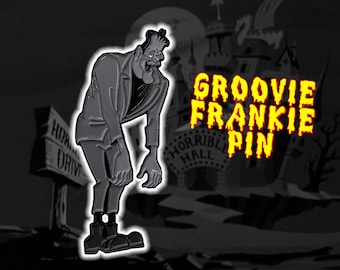 Groovie Goolies Frankie "Black & White" Variant Enamel Pin Filmation 70's Monsters