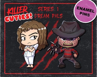 Freddy Krueger Nancy Nightmare on Elm Street Chibi Style Enamel Pins ANOES