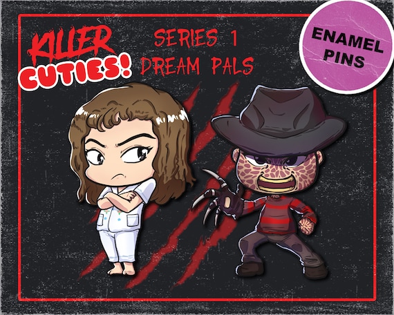 Freddy Krueger Nancy Nightmare on Elm Street Chibi Style Enamel Pins ANOES