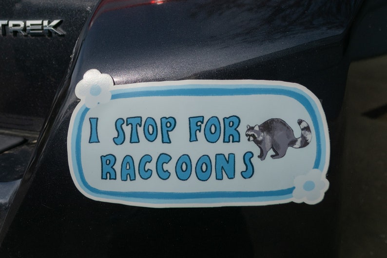 I Stop For Raccoons Bumper Sticker Raccoon Sticker Stickers for Car Bumper Stickers Waterproof Stickers Stickers image 4