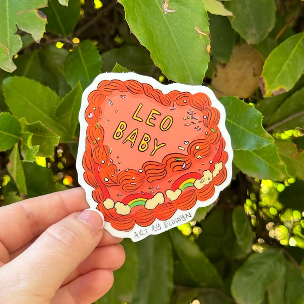 Leo Cake Stickers | Fancy Cake Stickers | Astrology Stickers | Waterproof Stickers | Vinyl Stickers | Laptop Stickers | Stickers | Zodiac