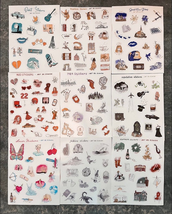 Debut Sticker Sheet | Stickers for Hydroflask | Swiftie Stickers | Taylor  Stickers