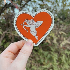 Cupid Heart Sticker | Valentines Day Sticker | Sustainable Clothing Sticker | Waterproof Sticker | Stickers for Hydroflask