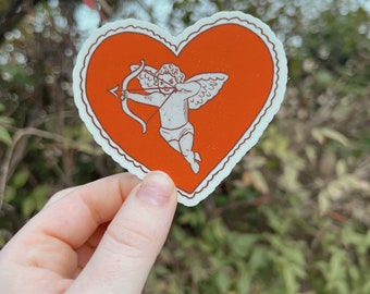 Cupid Heart Sticker | Valentines Day Sticker | Sustainable Clothing Sticker | Waterproof Sticker | Stickers for Hydroflask