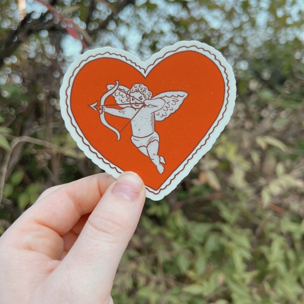 Cupid Heart Sticker | Valentines Day Sticker | Sustainable Clothing Sticker | Waterproof Sticker | Stickers for Hydroflask