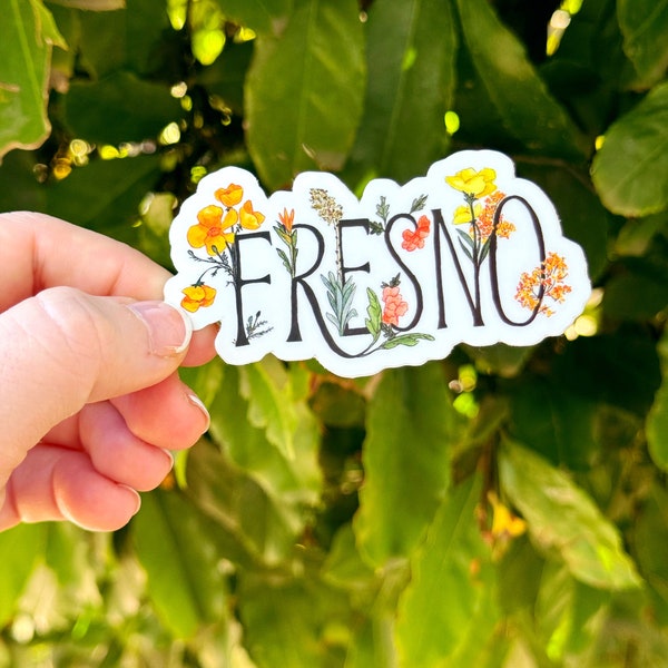 Fresno Floral Sticker | Fresno California Sticker | Flower Sticker | Stickers for Hydroflask | Laptop Stickers | Waterproof Stickers