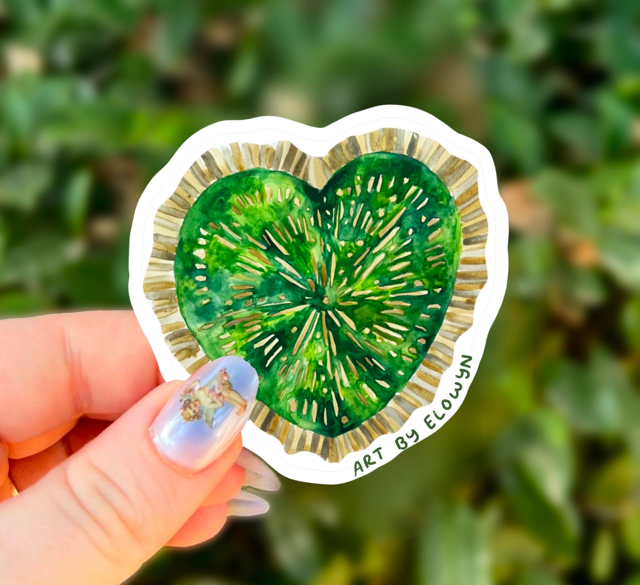 Multi Colored Hand-drawn Heart Stickers Red, Brown, Sage Green, Purple Heart  