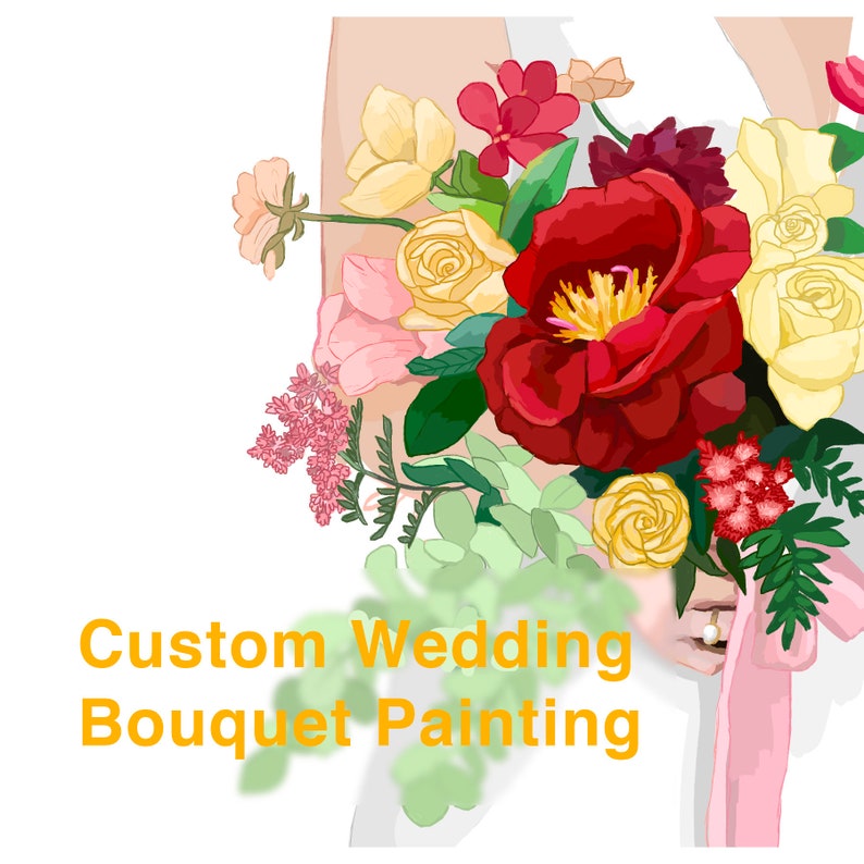 Custom Wedding Bouquet Painting image 4