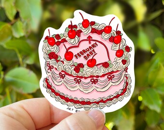 February Baby Cake Stickers | Fancy Cake Stickers | Waterproof Stickers | Vinyl Stickers | Laptop Stickers | Stickers| Birthday Cake Sticker