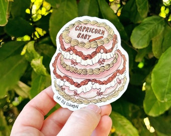 Capricorn Cake Stickers | Fancy Cake Stickers | Astrology Stickers | Waterproof Stickers | Vinyl Stickers | Laptop Stickers |Stickers|Zodiac