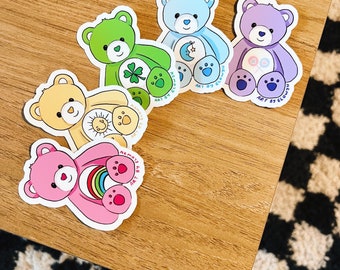 Rainbow Bears Sticker | Waterproof Sticker | Laptop Stickers | Stickers for Hydroflask | Cute Nostalgic Sticker