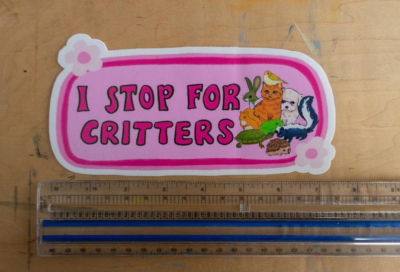 I Stop For Critters Bumper Sticker Animal Lover Sticker Stickers for Car Bumper Stickers Waterproof Stickers Stickers image 3