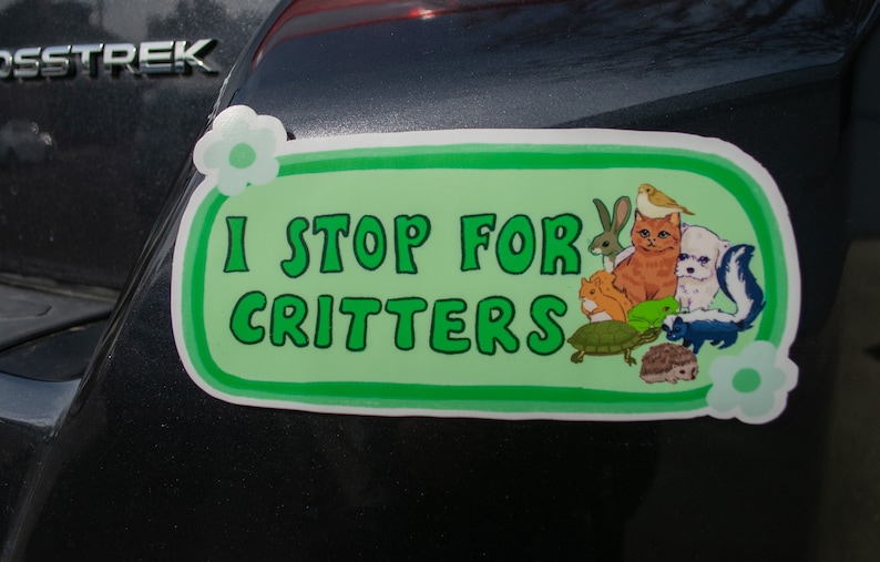 I Stop For Critters Bumper Sticker Animal Lover Sticker Stickers for Car Bumper Stickers Waterproof Stickers Stickers image 5
