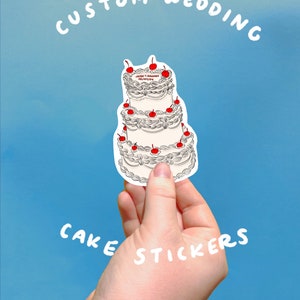 Custom Wedding Cake Stickers | Wedding Guest Favors | Personalized Wedding Stickers