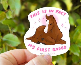 This Is In Fact My First Rodeo Sticker | Girly Sticker | Coquette Sticker | 70s Cowboy Cowgirl Western Aesthetic