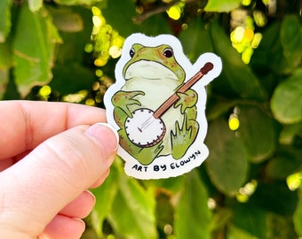 Frog Musician Sticker | Stickers for Hydroflask | Laptop Stickers | Waterproof Stickers | Spooky Season Stickers