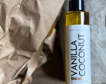 Body Oil| Vanilla Coconut, massage oil, dry skin oil, demi naturals