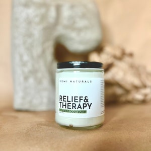 Whipped Body Butter Blue tansy, eucalyptus, dry skin therapy, relaxing body butter image 1