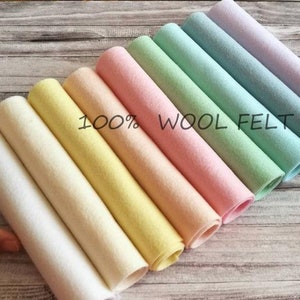 Wool Felt Sheets, 100 Percent wool felt, European pure wool felt / Pastel dream / 9 sheets 20x30 cm