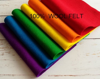 Wool Felt Sheets, 100 Percent wool felt, European pure wool felt / Essentials / 6 sheets 20x30 cm