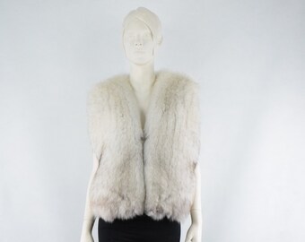 Fur Fox vest white black color Full skin pelts/ Women&#39;s winter garment