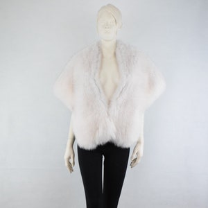 Fourrure de renard véritable wrap couleur blanche peaux pleines / usure des épaules chaudes
