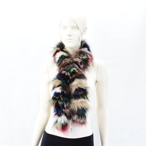 Finn Raccoon Fur Scarf: Colorful Fluffy Neck Warmer
