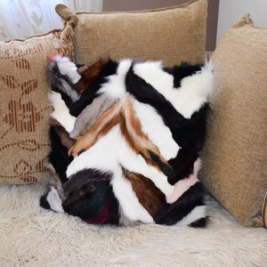 Fox fur pillow cover, couch pillow cushion cases colorful Fox living room decor warm seat fireplace 18&quot;x18&quot; inches