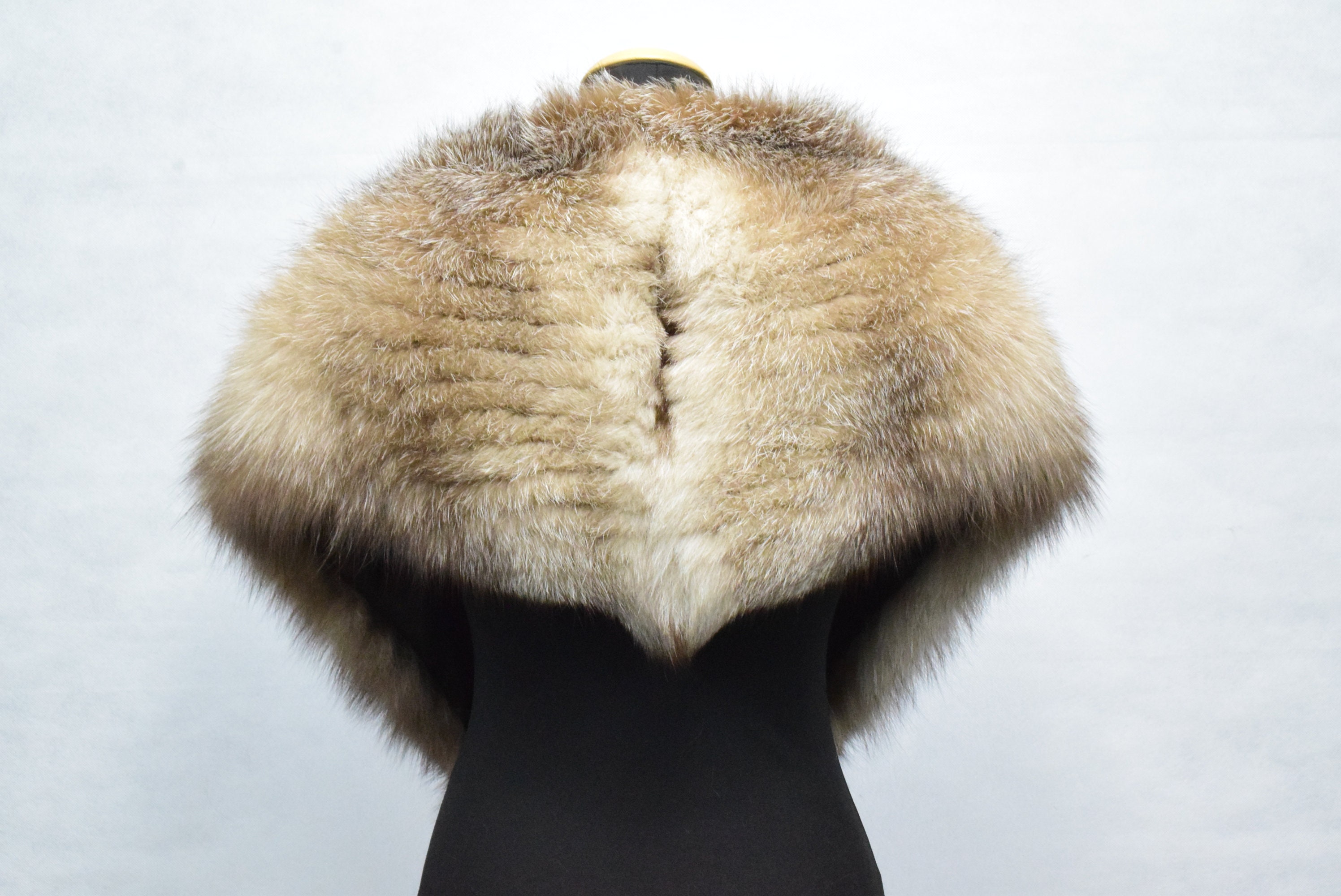 Blue frost fox muffler stole／brown／GAKE